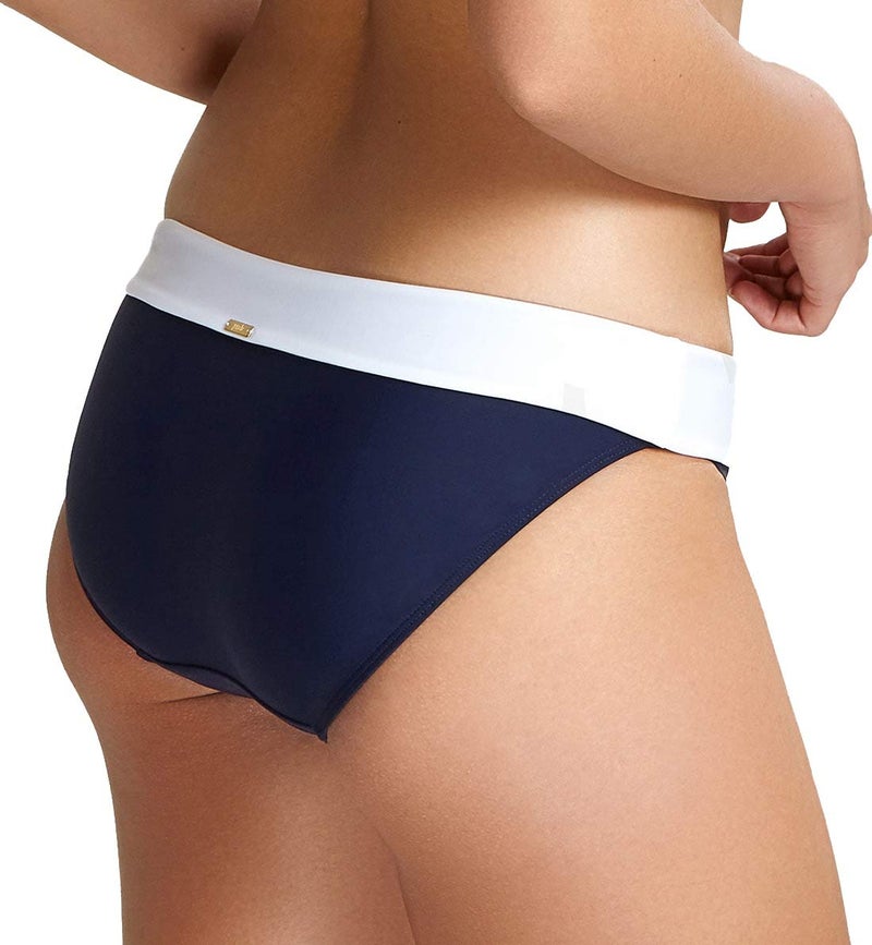 Panache Catarina Fold-Over Bikini Bottom, Midnight/White, XL - Image 2